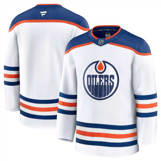 Mens Edmonton Oilers Blank White 2024-25 Away Stitched Hockey Jersey Dzhi